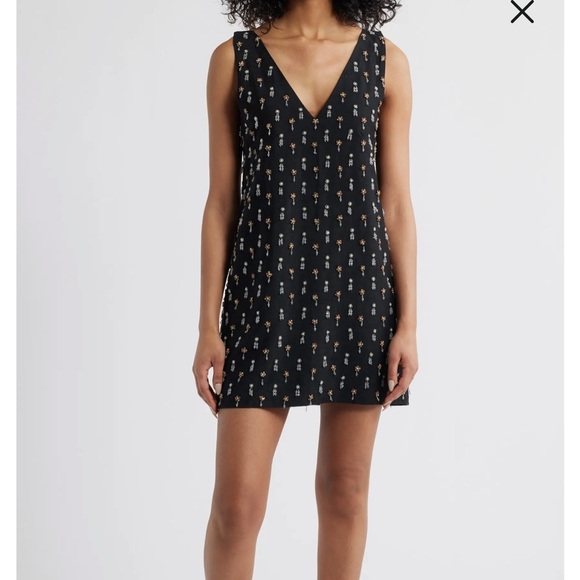 New Sani Payal Embellished Shift Mini Dress in color Black Diamond - Picture 1 of 13